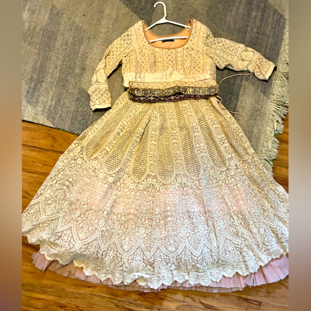 Light Pink Lace Lengha